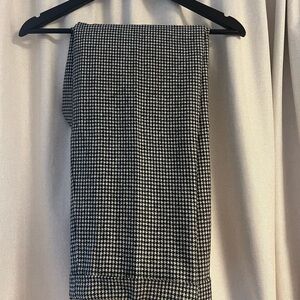 Vintage 80s Wool Black and White Houndstooth Pleated Trousers